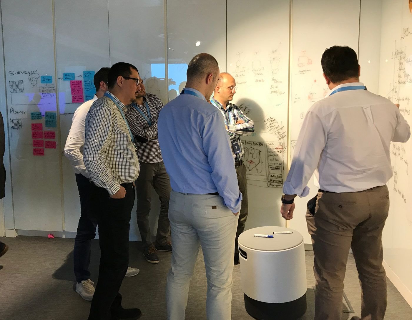 Stakeholders working through the service map