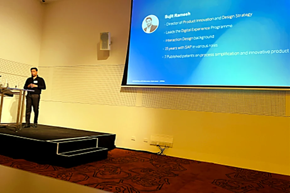 Sujit introduced on stage at ASUG Melbourne