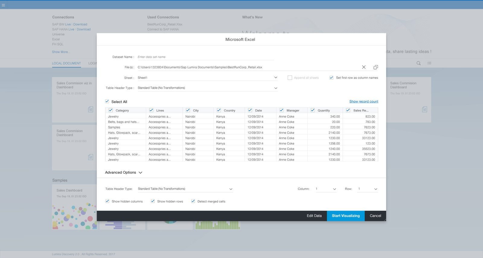Lumira analytics story